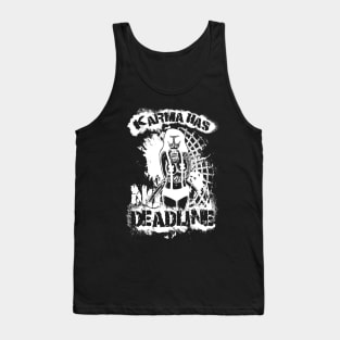 Pin-up Girl with Gasmask, Karma has no Deadline Tank Top